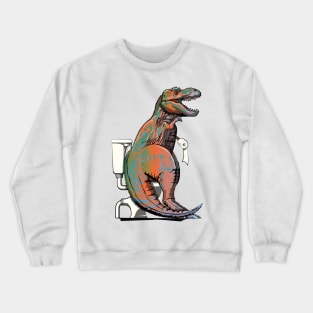 Dinosaur Trex on the Toilet Crewneck Sweatshirt